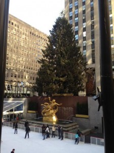 We didn't let our lack of sleep keep us from seeing the tree at Rockefeller Center.